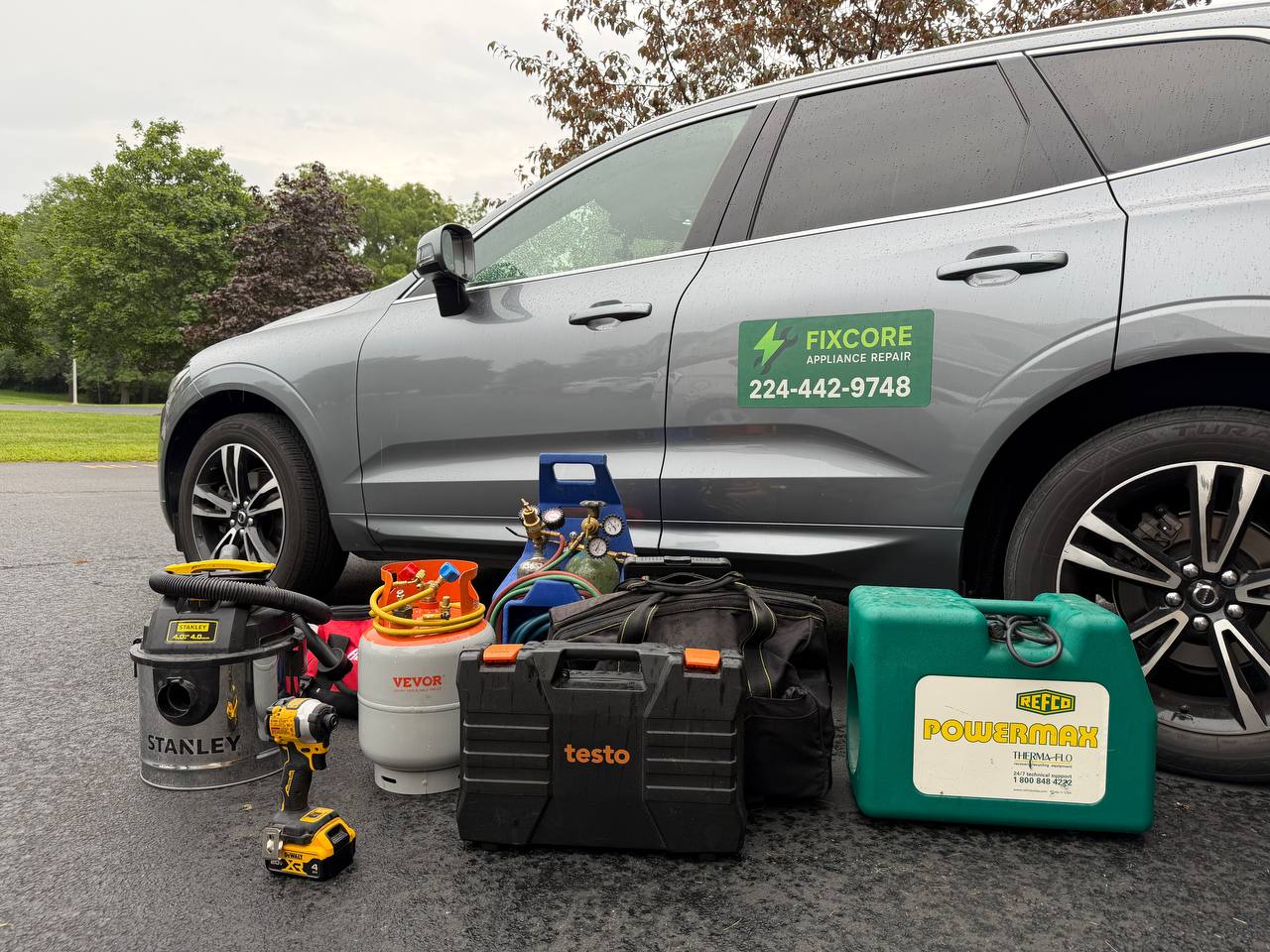 FixCore service vehicle and professional appliance repair tools